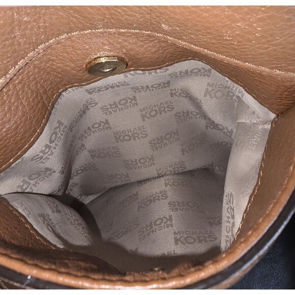 MICHAEL KORS MEGAN BROWN PEBBLED LEATHER TASSEL CROSSBODY OR SHOULDER BAG - Picture 6 of 11